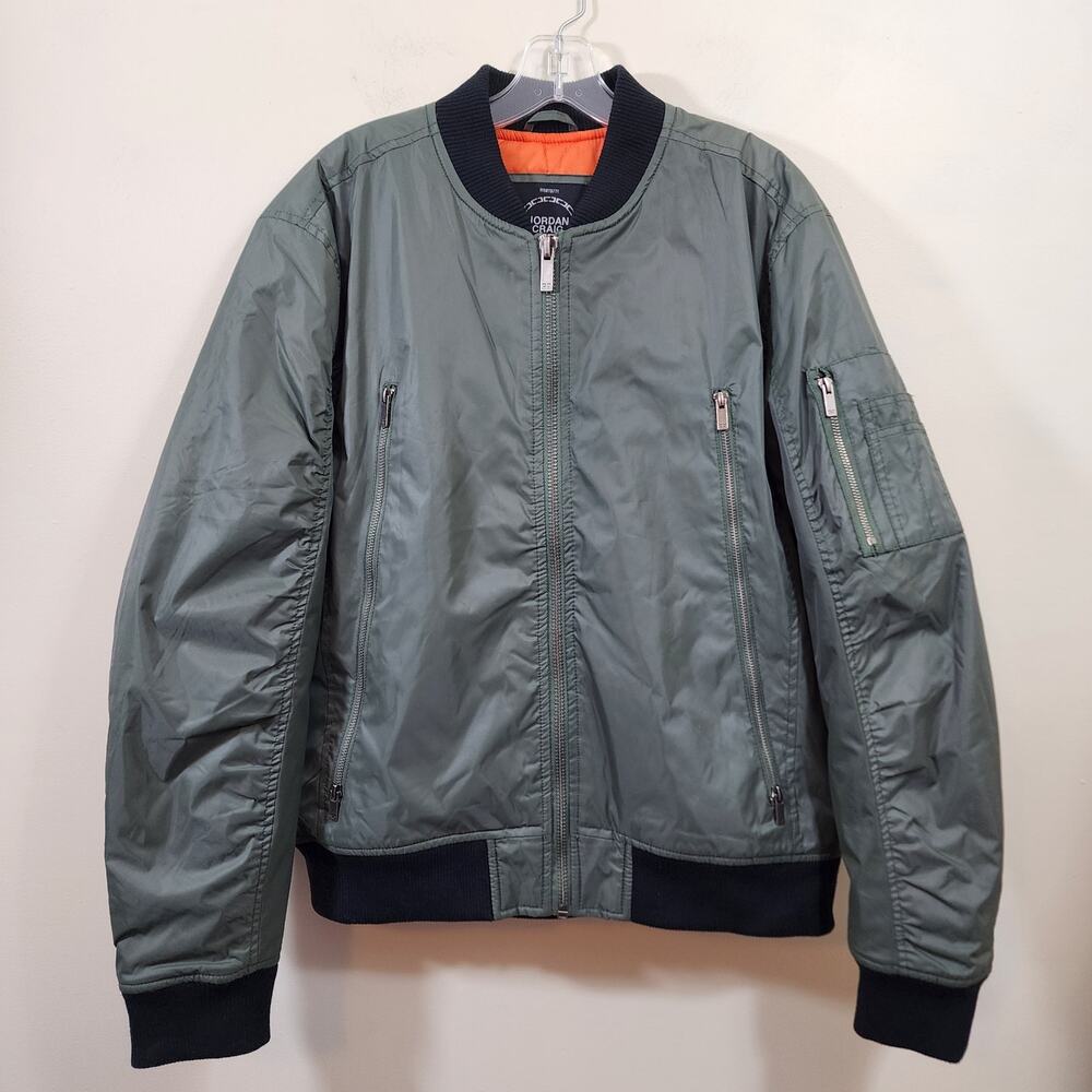 Jordan Craig Legacy edition quilted lined bomber jacket army green men's size‎ L